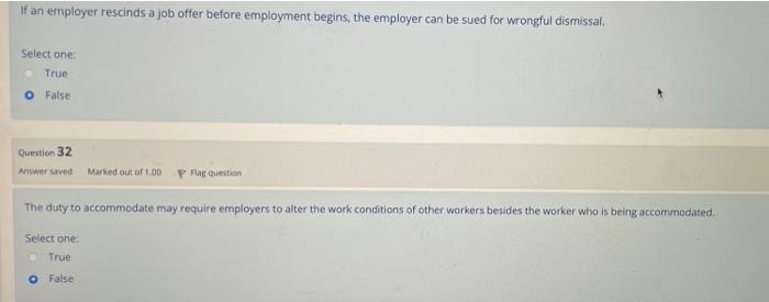 The Duty To Accommodate Applies To All Grounds Of Discrimination Select One True False Previous Page Next Page If An 2