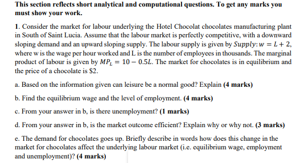 This Section Reflects Short Analytical And Computational Questions To Get Any Marks You Must Show Your Work 1 Conside 1
