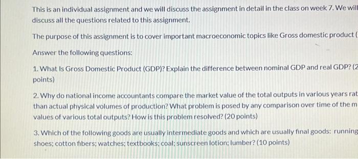 This Is An Individual Assignment And We Will Discuss The Assignment In Detail In The Class On Week 7 We Will Discuss Al 1