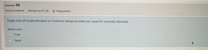 Not Yet Answered Marked Out Of 1 00 P Flag Question An Employer May Ask An Employee To Perform Work That Another Employe 2