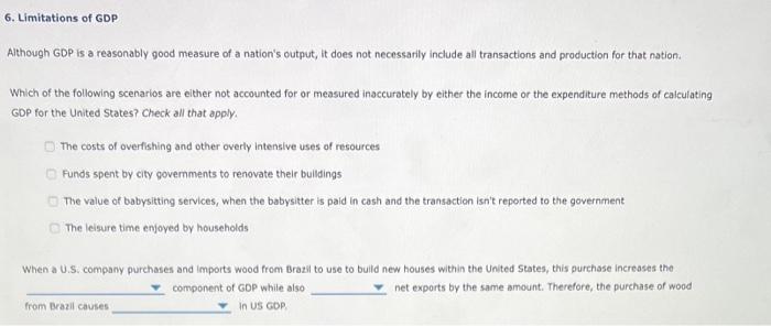 6 Limitations Of Gdp Although Gdp Is A Reasonably Good Measure Of A Nation S Output It Does Not Necessarily Include Al 1