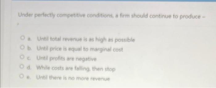 A Perfectly Competitive Firm Maximizes Profit By Producing 100 Units At An Ave Total Cost Of 12 And An Average Fix Cost 2