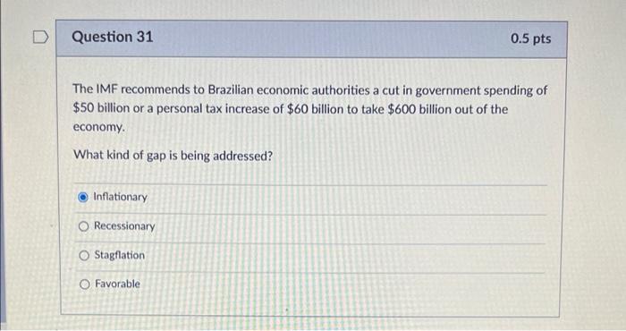 D Question 25 Which Scenario Results In The Greater Increase In Gdp Tax Cut That Results In An Mpc Of 0 85 O The 1 5t 6