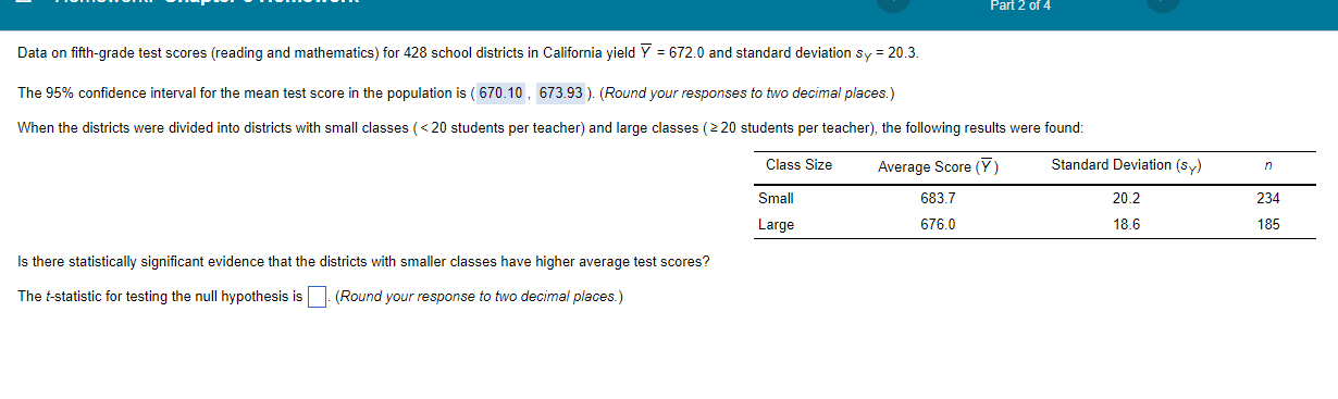 Part 2 Of 4 Data On Fifth Grade Test Scores Reading And Mathematics For 428 School Districts In California Yield Y 6 1