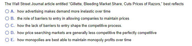 The Wall Street Journal Article Entitled Gillette Bleeding Market Share Cuts Prices Of Razors Best Reflects O A Ho 1