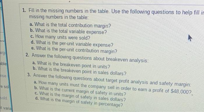 Ary Es Modules Ruby Company Manufactures And Sells A Single Product The Company S Sales And Expenses For Last Year Foll 2