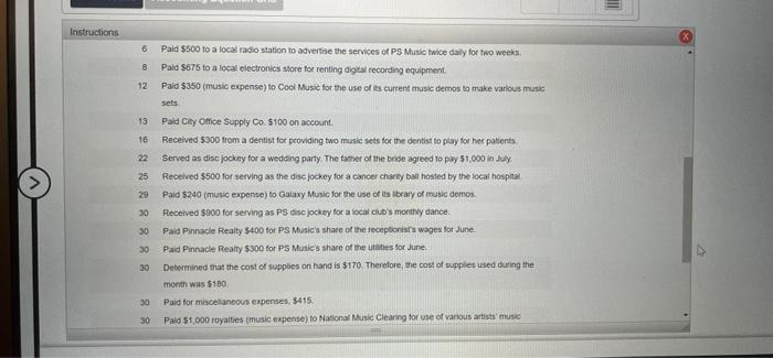 Continuing Problem Chapter 1 Instruction 3 Refer To Your Answers From Chapter 1 Parts 1 And 2 To Complete This Part 5