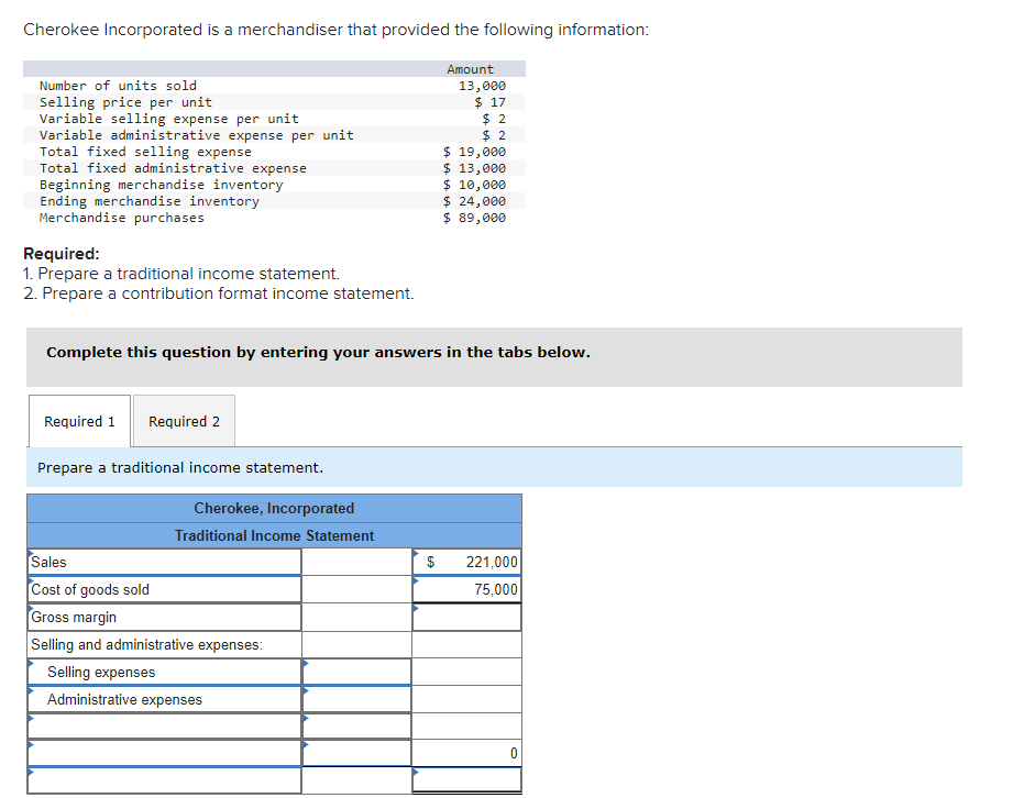 Cherokee Incorporated Is A Merchandiser That Provided The Following Information Number Of Units Sold Selling Price Per 1
