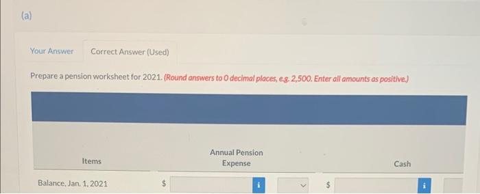 Current Attempt In Progress The Following Data Relate To The Operation Of Pharoah Co S Pension Plan In 2021 Service Co 4