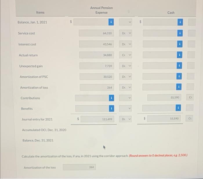Current Attempt In Progress The Following Data Relate To The Operation Of Pharoah Co S Pension Plan In 2021 Service Co 5