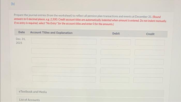 Current Attempt In Progress The Following Data Relate To The Operation Of Pharoah Co S Pension Plan In 2021 Service Co 10
