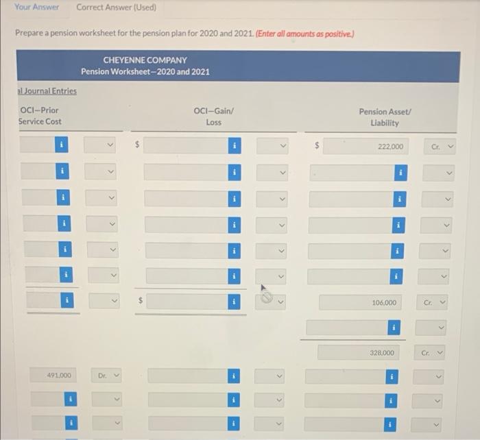 Current Attempt In Progress On January 1 2020 Cheyenne Company Has The Following Defined Benefit Pension Plan Balances 4