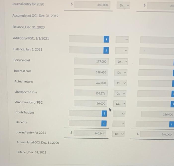 Current Attempt In Progress On January 1 2020 Cheyenne Company Has The Following Defined Benefit Pension Plan Balances 6
