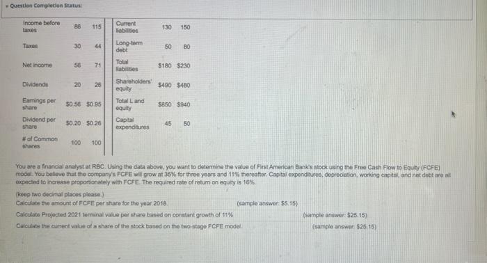 The Following Table Lists The Income Statement And Balance Sheet For First American Furniture Company Income Statement R 2