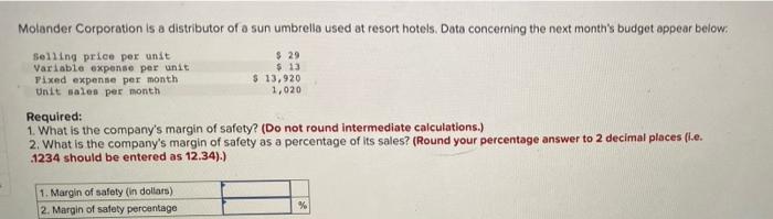 Exercise 6 7 Algo Target Profit Analysis Lo6 6 Lin Corporation Has A Single Product Whose Selling Price Is 134 Per 2