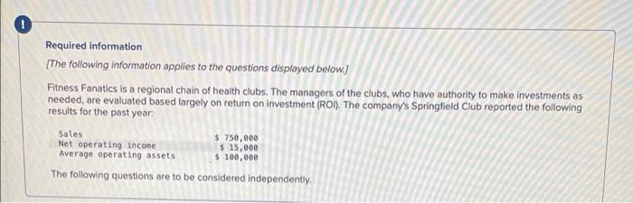 0 Required Information The Following Information Applies To The Questions Displayed Below Fitness Fanatics Is A Regio 1