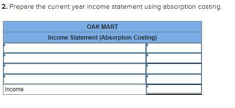 Required Information The Following Information Applies To The Questions Displayed Below Oak Mart A Producer Of Solid 2