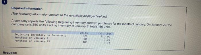 Required Information The Following Information Applies To The Questions Displayed Below A Company Reports The Followi 1