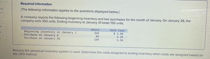 13 1 Required Information The Following Information Applies To The Questions Displayed Below A Company Reports The Fo 1