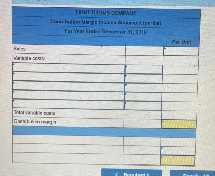 Problem 18 1a Contribution Margin Income Statement And Contribution Margin Ratio Lo A1 The Following Costs Result From T 3