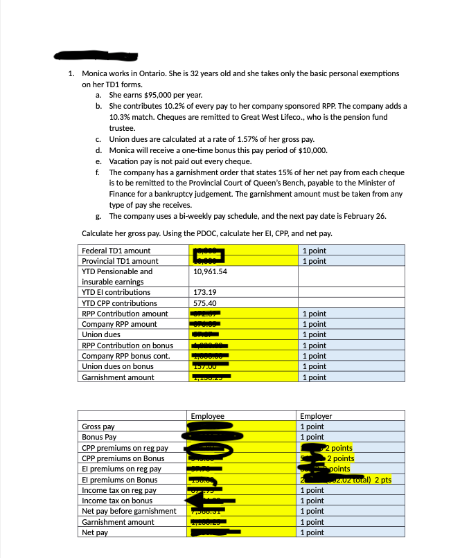 Using Canadian Payroll Deduction Online Calculator Solve The Following 1