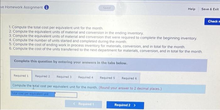 S Jarvene Corporation Uses The Fifo Method In Its Process Costing System The Following Data Are For The Most Recent Mon 2