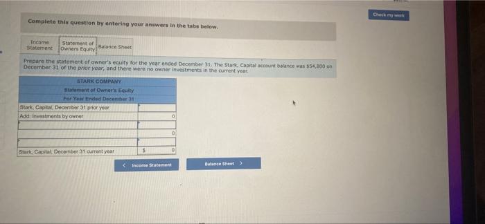 Stark Company Has The Following Adjusted Accounts And Normal Balances At Its December 31 Year End 20 000 5 000 16 0 3