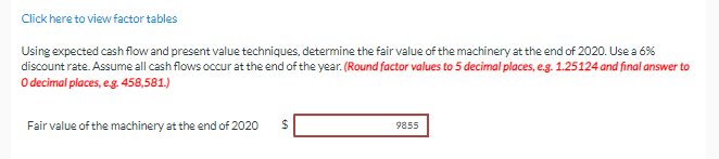 At The End Of 2020 Swifty Company Is Conducting An Impairment Test And Needs To Develop A Fair Value Estimate For Machi 2