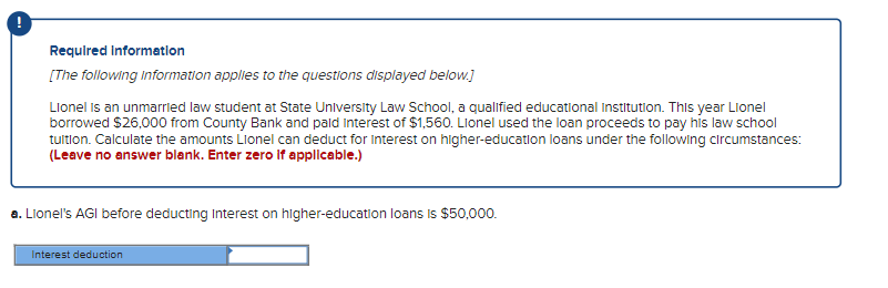 Required Information The Following Information Applies To The Questions Displayed Below Lionel Is An Unmarried Law St 1