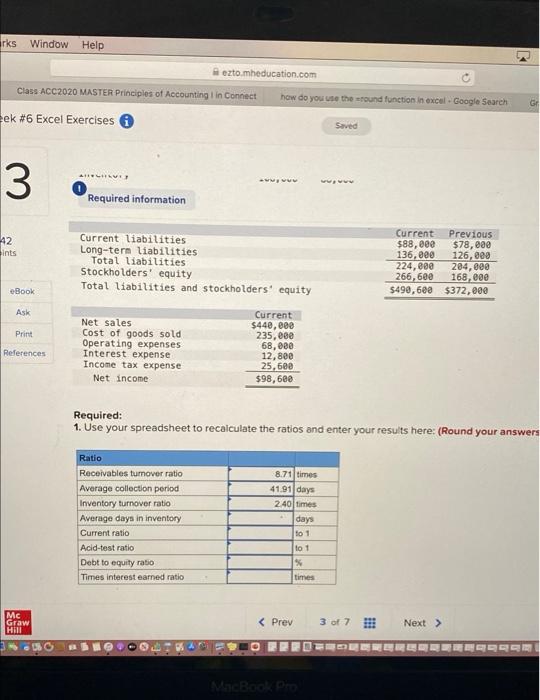 Rks Window Help Class Acc2020 Master Principles Of Accounting I In Connect Ek 6 Excel Exercises 3 42 Ints Ebook Ask Pri 1
