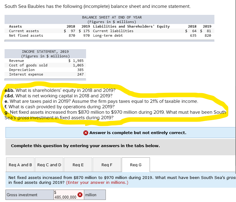 South Sea Baubles Has The Following Incomplete Balance Sheet And Income Statement Assets Current Assets Net Fixed Ass 1
