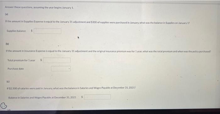 The Following Lists Selected Accounts And Their Adjusted Balances For Ramon Company On January 31 2022 Insurance Expen 2