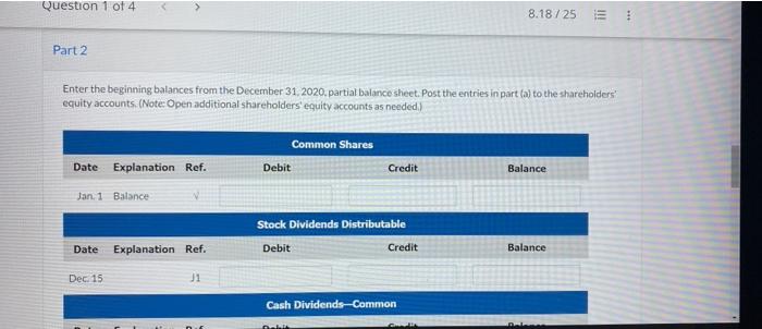 On December 31 2020 Blossom Corporation Had The Following Shareholders Equity Accounts Blossom Corporation Balance S 3