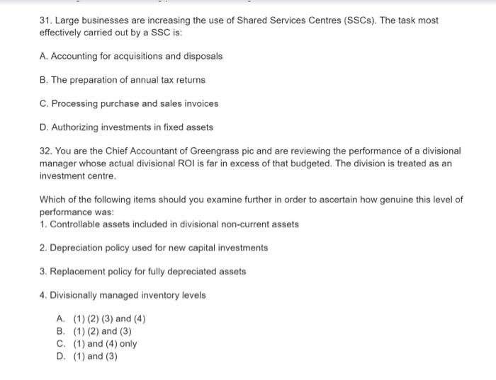 31 Large Businesses Are Increasing The Use Of Shared Services Centres Sscs The Task Most Effectively Carried Out By 1
