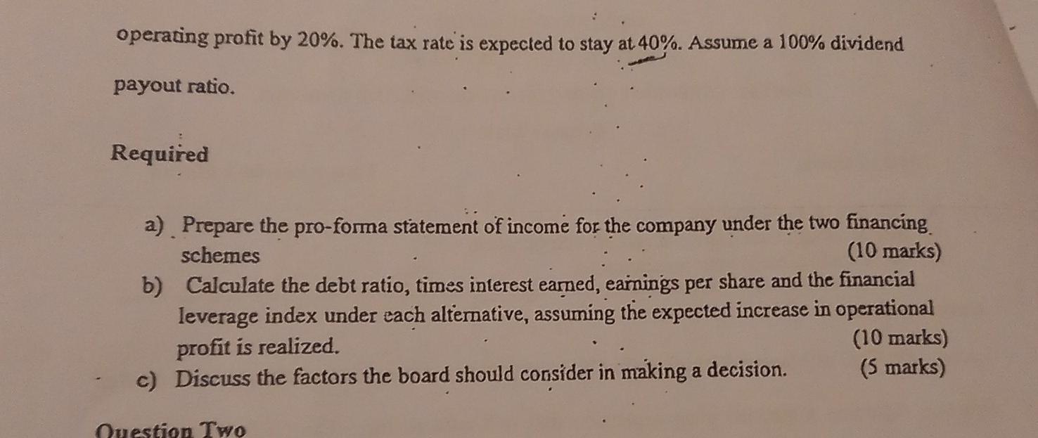 Question One Laura The Ceo Of Magana Manufacturing Itd Is Preparing A Proposal To Present To Her Board Of Directors Reg 2