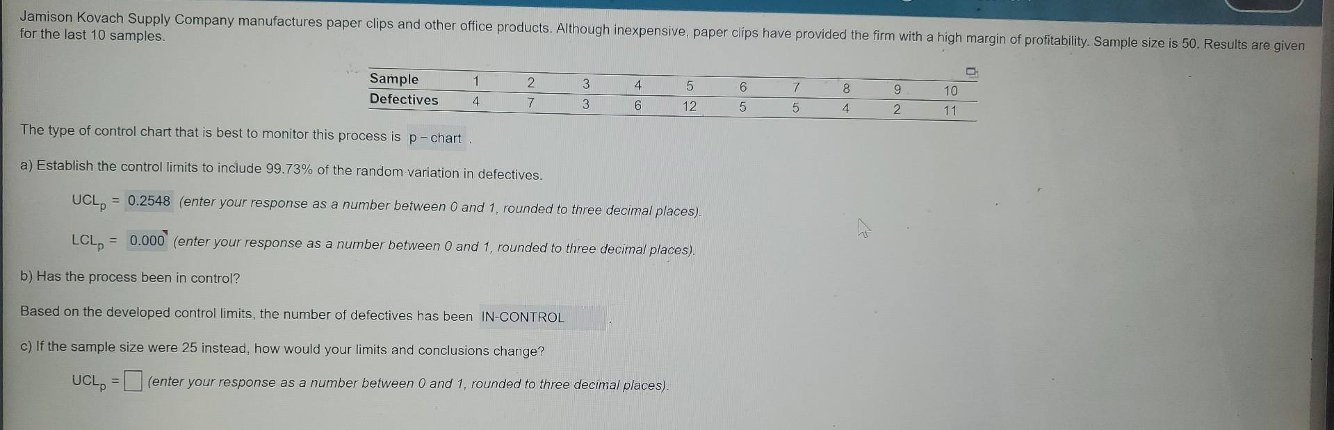 Jamison Kovach Supply Company Manufactures Paper Clips And Other Office Products Although Inexpensive Paper Clips Have 1