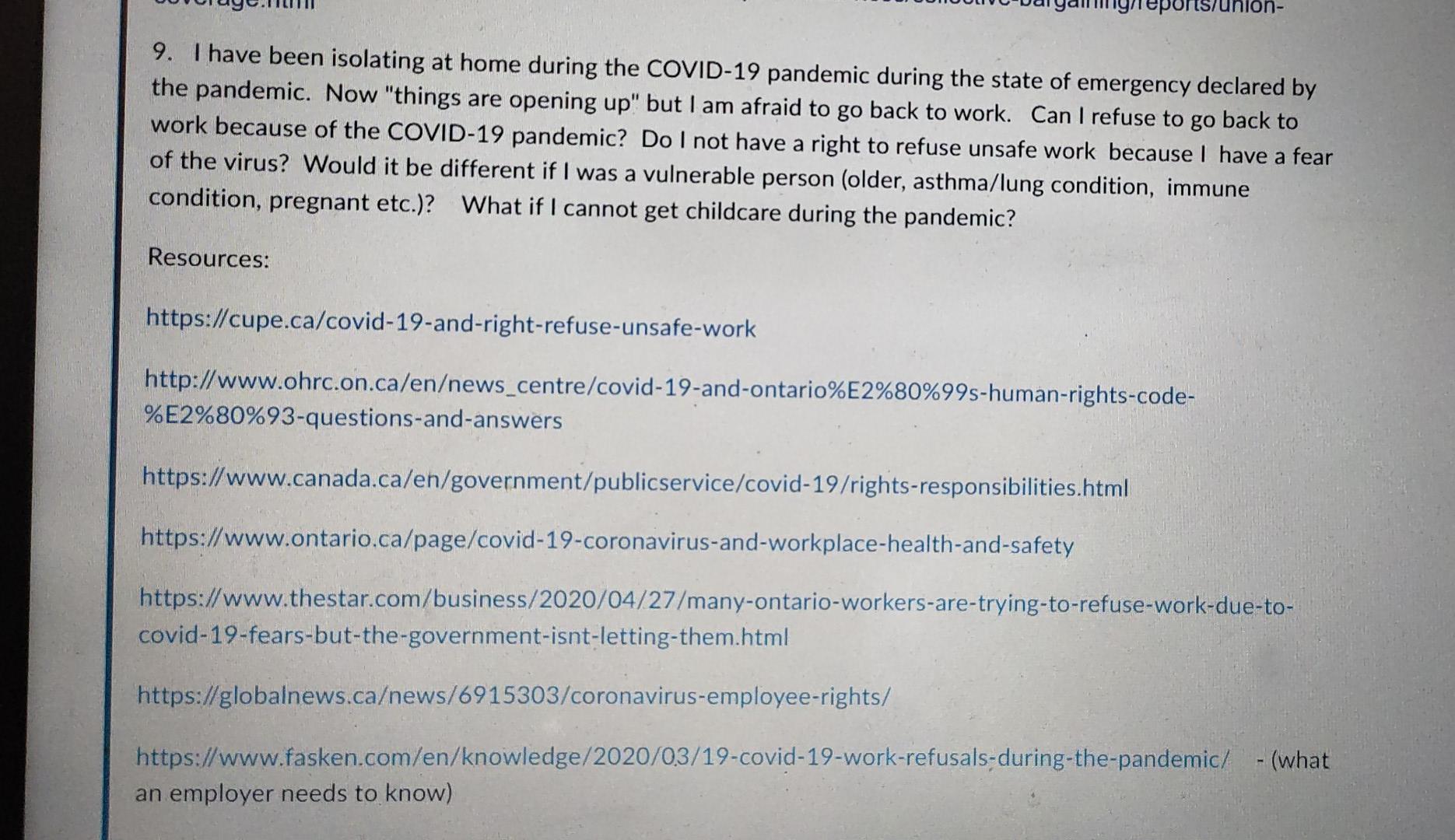 9 I Have Been Isolating At Home During The Covid 19 Pandemic During The State Of Emergency Declared By The Pandemic No 1