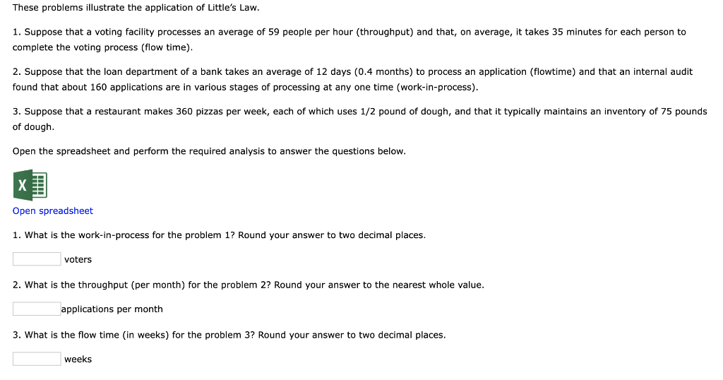 These Problems Illustrate The Application Of Little S Law 1 Suppose That A Voting Facility Processes An Average Of 59 1