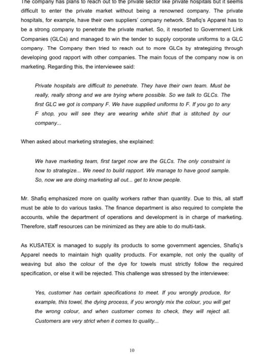 Why Do You Think Kusatex Implement Those Strategies But Still Maintaining Their Sme S Status How Explain 20 Marks 9