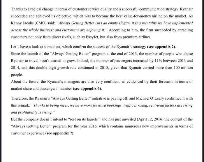 I Learning Objectives Of The Case Study The Aim Of This Paper Is To Analyse The Way Ryanair Evolved Over Time To Remain 8