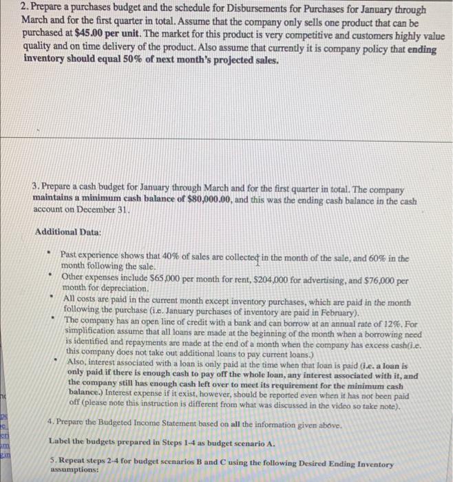 Required Prepare The Following Budgets For A Merchandising Company Decide On A Name For This Company Follow The Format 2