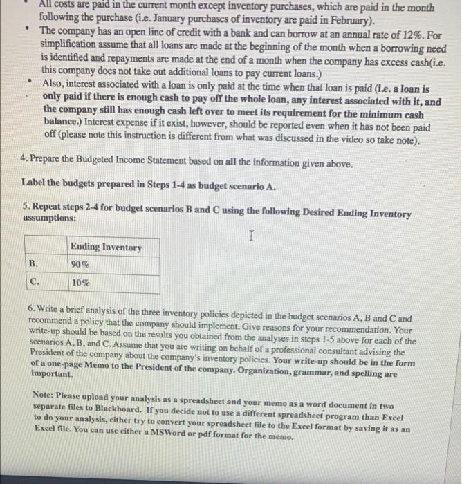 Required Prepare The Following Budgets For A Merchandising Company Decide On A Name For This Company Follow The Format 3