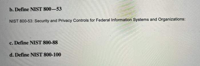 B Define Nist 800 53 Nist 800 53 Security And Privacy Controls For Federal Information Systems And Organizations C D 1