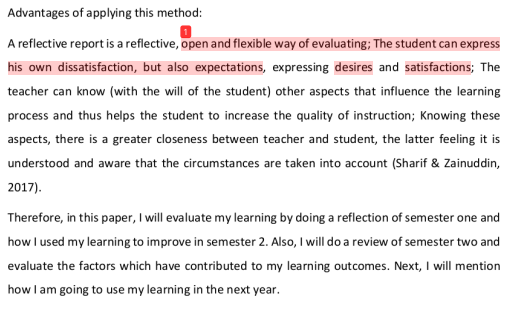 Introduction One Technique Of Evaluation Is The Reflective Record Which Allows Students To Record Their Reflections On 2