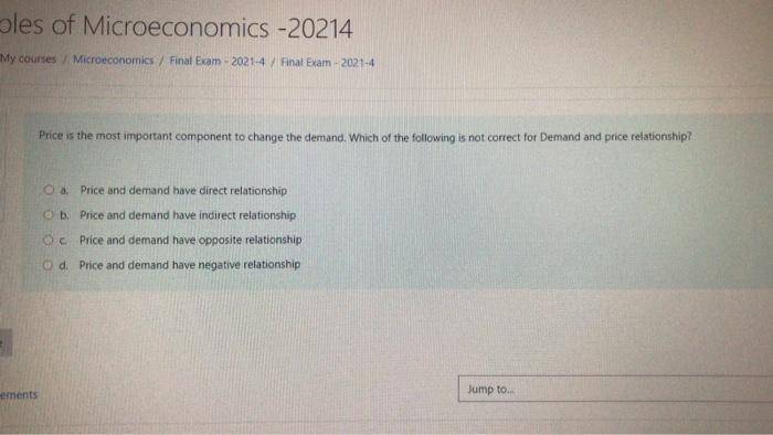 Les Of Microeconomics 20214 Y Courses Microeconomics Final Exam 2021 4 Final Exam 2021 4 In Market Some Of The Goo 2