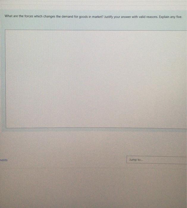 What Are The Forces Which Changes The Demand For Goods In Market Justify Your Answer With Valid Reasons Explain Any Fi 1