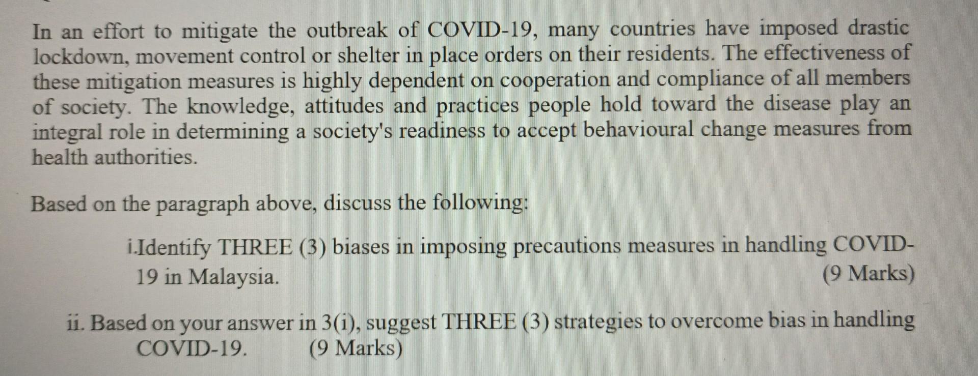 In An Effort To Mitigate The Outbreak Of Covid 19 Many Countries Have Imposed Drastic Lockdown Movement Control Or She 1