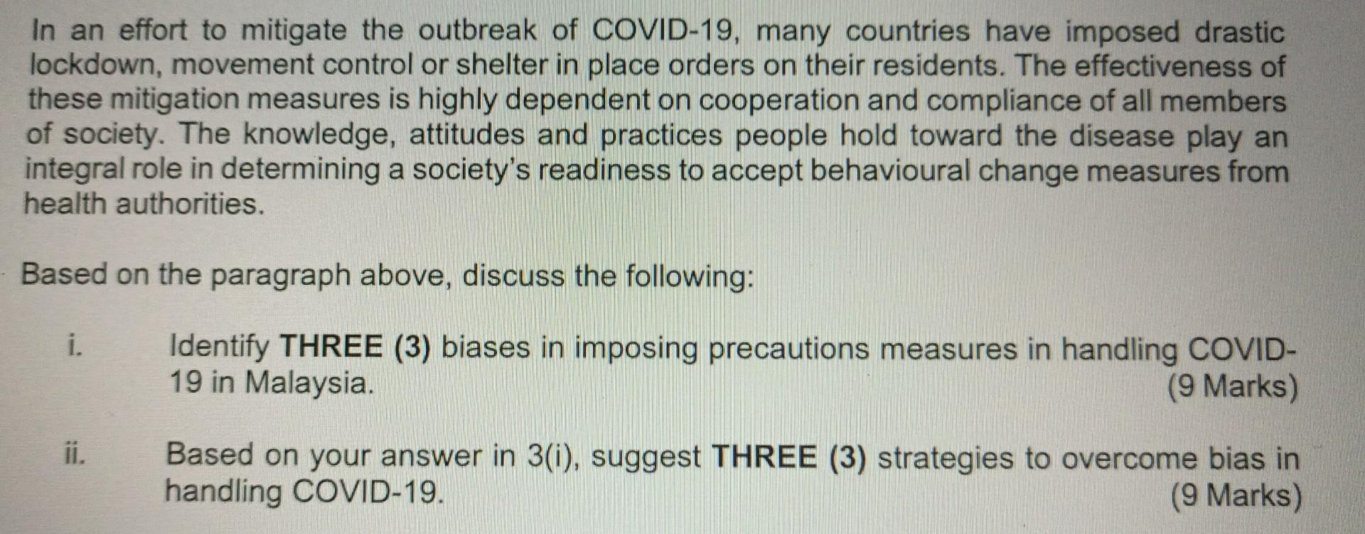 In An Effort To Mitigate The Outbreak Of Covid 19 Many Countries Have Imposed Drastic Lockdown Movement Control Or She 1