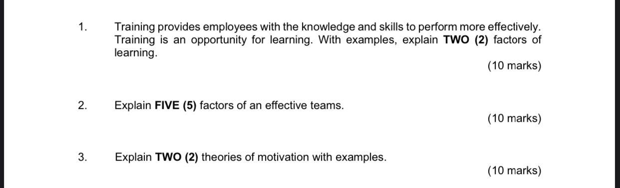 1 2 3 Training Provides Employees With The Knowledge And Skills To Perform More Effectively Training Is An Opportuni 1