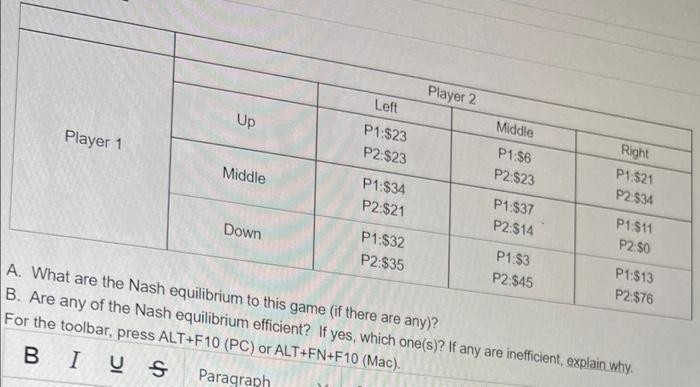 Player 1 Up Middle Down Left P1 23 P2 23 P1 34 P2 21 P1 32 P2 35 Player 2 Middle P1 6 P2 23 P1 37 P2 14 P1 3 1